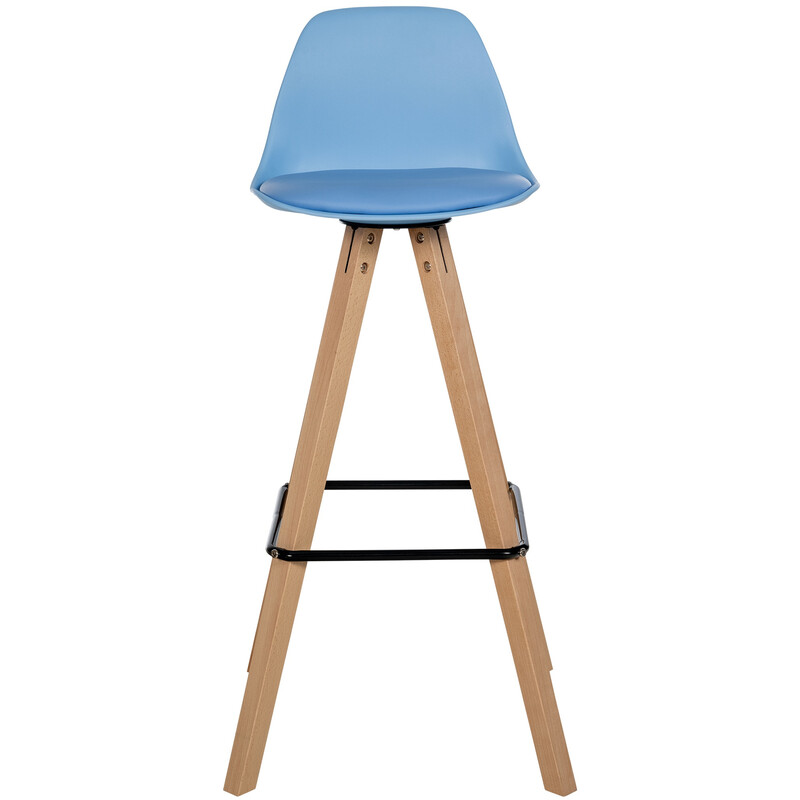 Corbin moderne barstol med kunstlæder fodstøtte og fyrretræramme