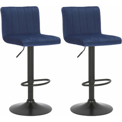 Jamie barstole med fløjlsovertræk justerbar højde 2 stk sæt