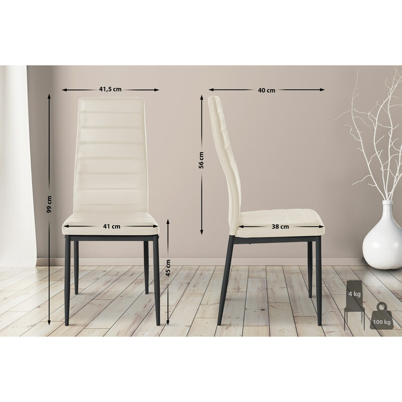 Elegant spisestuegruppe med fire stole i moderne design