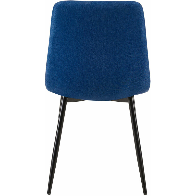 Antibes spisebordstol med polstret stof og sort metalramme