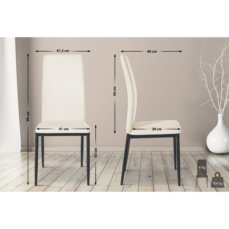 Moderne 6 spisestole sæt med fløjl eller kunstlæder metalramme høj ryg