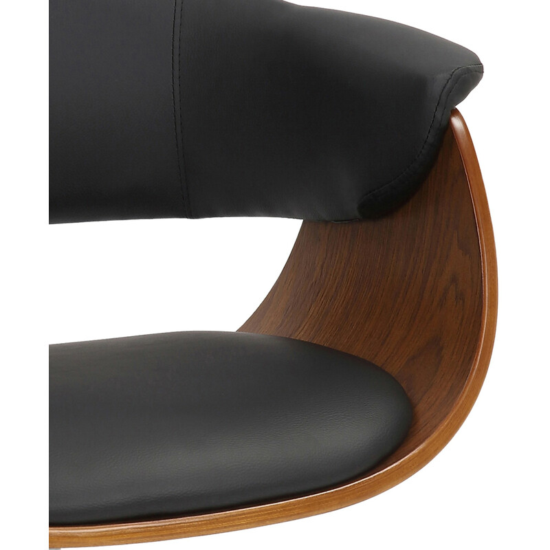 Elegant ergonomisk kontorstol i valnøddetræ med sort kunstlæder højdejusterbar 360 graders drejning