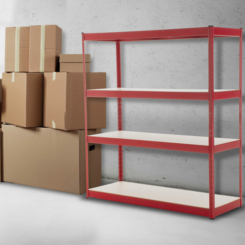 Robust metalhylde 2,4 ton kapacitet med justerbare hylder 180 cm høj