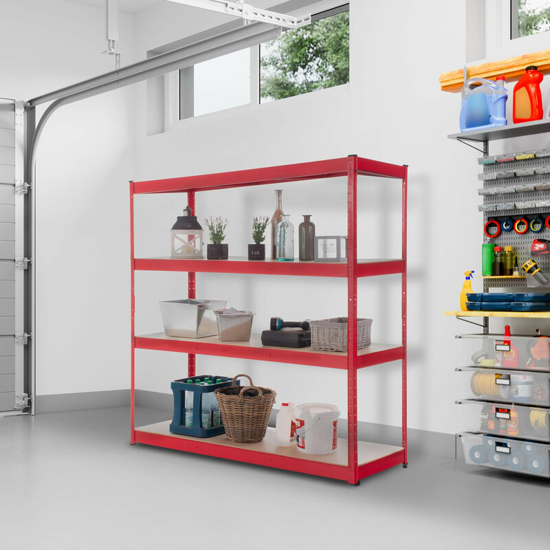 Robust metalhylde 2,4 ton kapacitet med justerbare hylder 180 cm høj