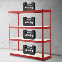 Robust metalhylde 2,4 ton kapacitet med justerbare hylder 180 cm høj