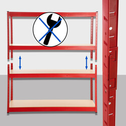 Robust metalhylde 2,4 ton kapacitet med justerbare hylder 180 cm høj