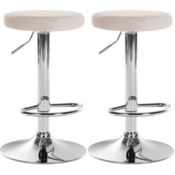 2 stk Ponte barstole med fløjlsovertræk justerbar 360° drejelig køkkenstol