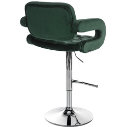 Dublin justerbar fløjlsbelagt barstol med armlæn og fodstøtte