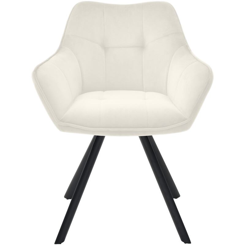 Drejelig spisestol med polstret sæde og metalramme