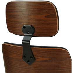 Ergonomisk kontorstol i kunstlæder med træryg hovedstøtte og armlæn