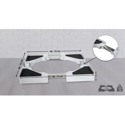 Justerbar samlingsramme til vaskemaskine med tørretumbler koldvalset stål beskyttelser og spændebånd