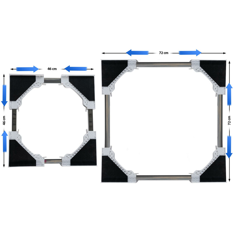 Justerbar samlingsramme til vaskemaskine med tørretumbler koldvalset stål beskyttelser og spændebånd