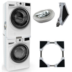 Justerbar samlingsramme til vaskemaskine med tørretumbler koldvalset stål beskyttelser og spændebånd