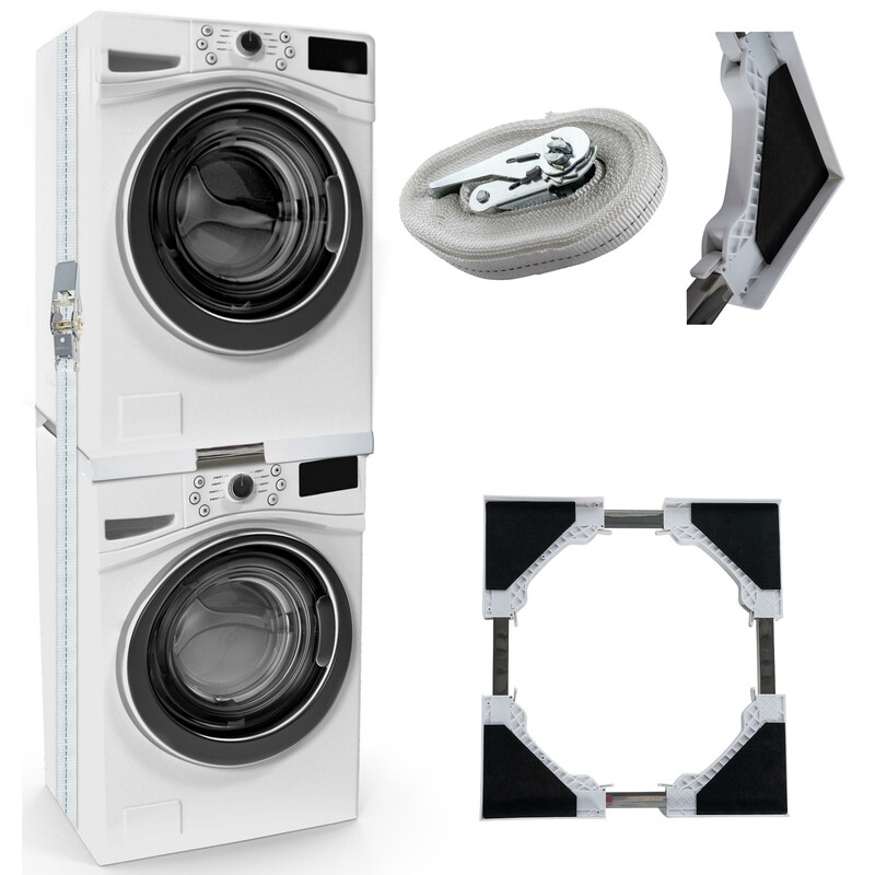 Justerbar samlingsramme til vaskemaskine med tørretumbler koldvalset stål beskyttelser og spændebånd