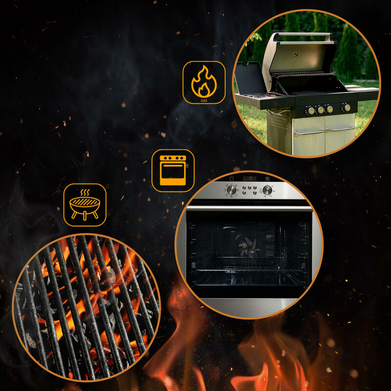 Kvalitets pizzasten sæt med spade og skærer 38x30 cm