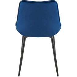 Wallace fløjlsagtig spisestol med ribbemønster og metalramme