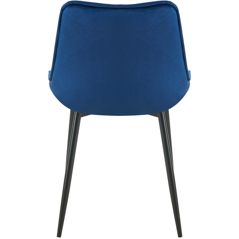 Wallace fløjlsagtig spisestol med ribbemønster og metalramme