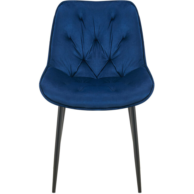 Wallace fløjlsagtig spisestol med ribbemønster og metalramme