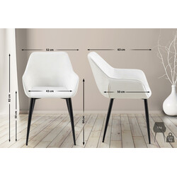 2 stk sort metalramme spisestol med polstret sæde og gulvbeskyttere