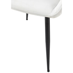 2 stk sort metalramme spisestol med polstret sæde og gulvbeskyttere