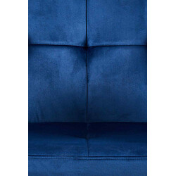 Sort fløjls spisestol med højt ryglæn og metalramme