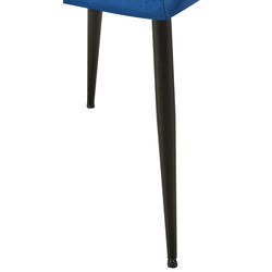 Sort fløjls spisestol med højt ryglæn og metalramme