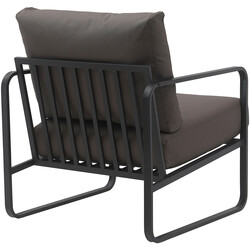 Elegant lænestol med sort metalramme, kunstlæder, 130 kg belastning