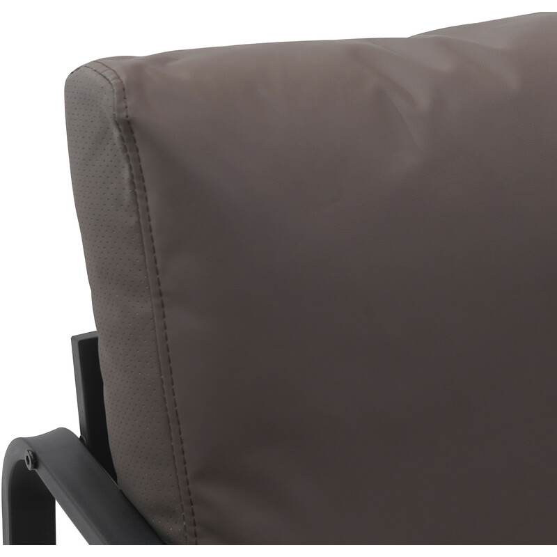 Elegant lænestol med sort metalramme, kunstlæder, 130 kg belastning