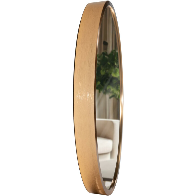 Rundt væg spejl med tynd ramme fire størrelser