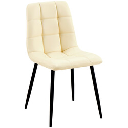 Antibes moderne spisestol med kunstlæder firebenet metalramme