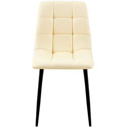 Antibes moderne spisestol med kunstlæder firebenet metalramme