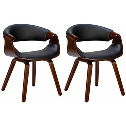 Elegant sæt med to spisestole med armstøtter og træramme