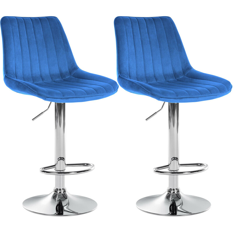 Toni 2 stk barstol sæt i fløjl justerbar