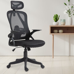 Ergonomisk kontorstol med justerbart ryglæn og nakkestøtte