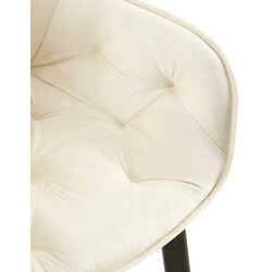 Roterende fløjlsstol med polstret sæde og armlæn