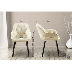 Roterende fløjlsstol med polstret sæde og armlæn