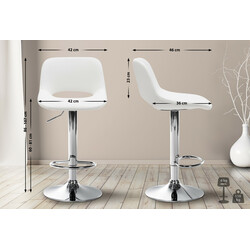 Camden justerbar roterende barstol med kunstlæder og ryglæn