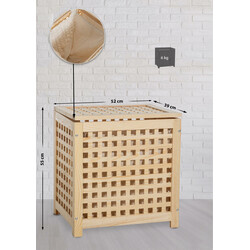 Stilfuld træ vasketøjskurv med aftagelig pose i tre størrelser