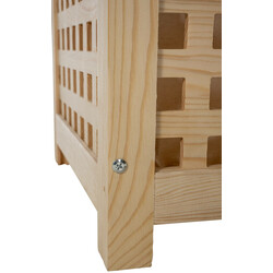 Stilfuld træ vasketøjskurv med aftagelig pose i tre størrelser