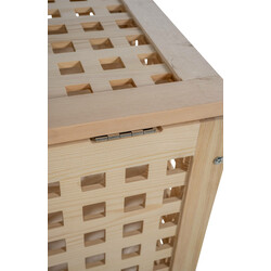 Stilfuld træ vasketøjskurv med aftagelig pose i tre størrelser