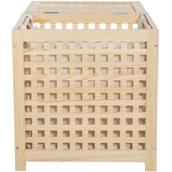 Stilfuld træ vasketøjskurv med aftagelig pose i tre størrelser