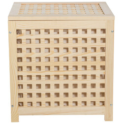 Stilfuld træ vasketøjskurv med aftagelig pose i tre størrelser