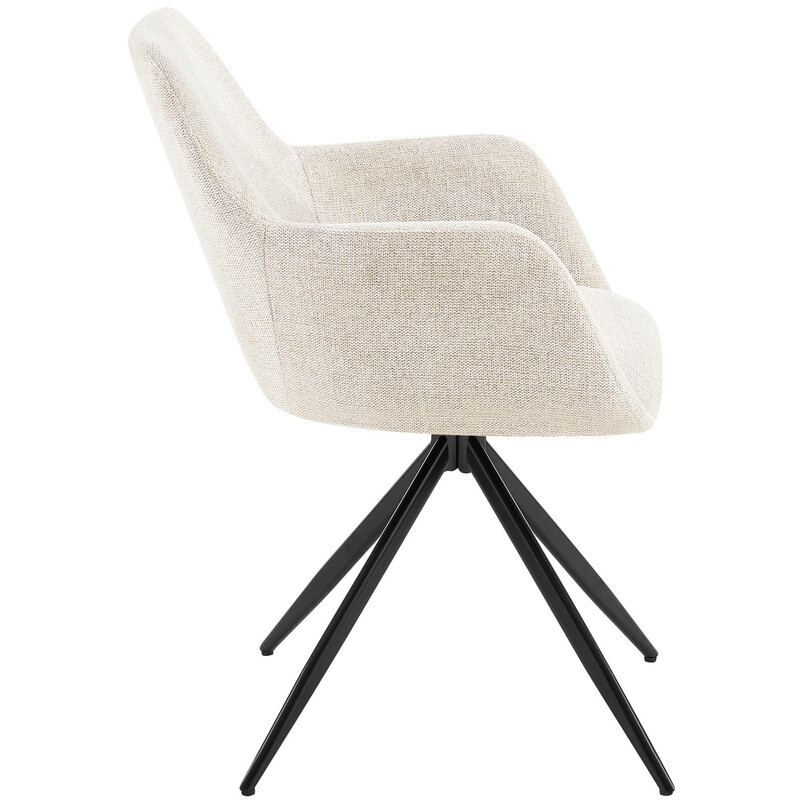Olema drejbar spisestol med stofbetræk sort metalramme