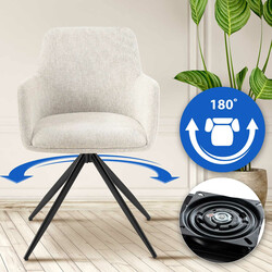 Olema drejbar spisestol med stofbetræk sort metalramme