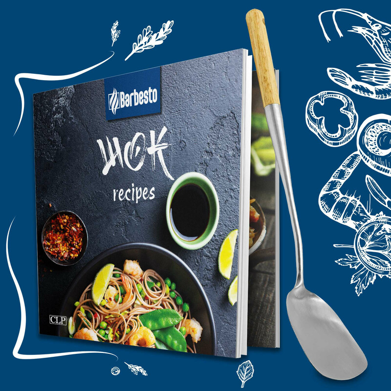 Kulstofstål wok-sæt med 34 cm flad og 36 cm rund pande