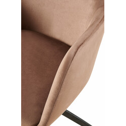 Olema fløjlsbelagt spisestol med drejbar sæde sort metalramme