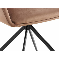 Olema fløjlsbelagt spisestol med drejbar sæde sort metalramme