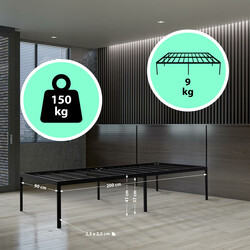 Hamlin metallseng med stålramme opbevaring gulvbeskyttere og moderne stil