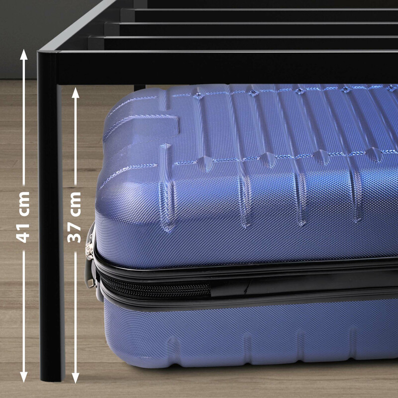 Hamlin metallseng med stålramme opbevaring gulvbeskyttere og moderne stil