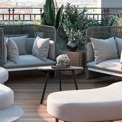 Vejrbestandigt udendørs sofabord 60 cm diameter rustfri metalben